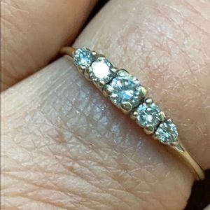 14k vintage yellow diamond anniversary ring ❤️💓🥰
